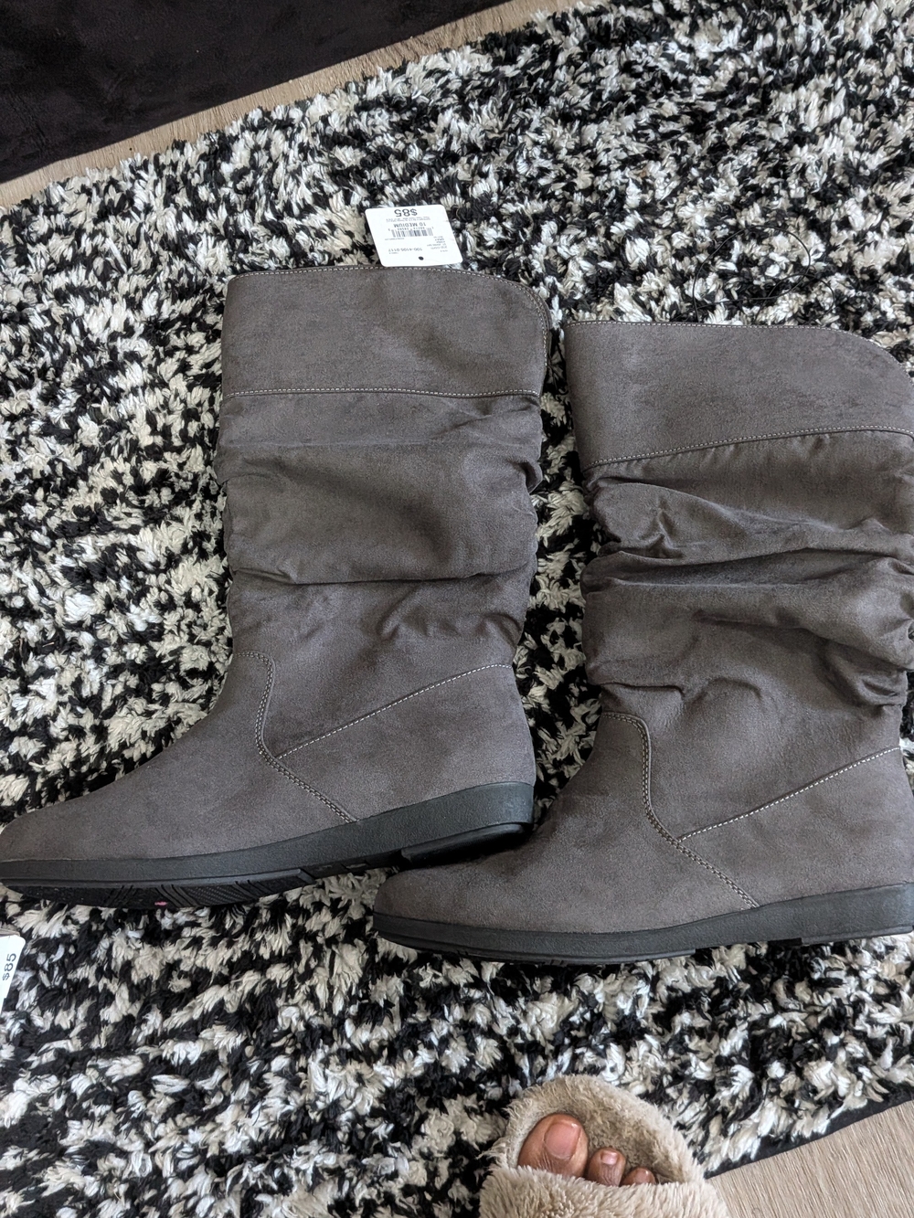 St. John Gray Slouchy Mid-Calf Boots